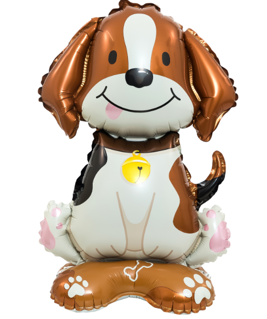 Шар 3D (24"/61 см), Фигура на подставке, щенок, 1 шт, 26430