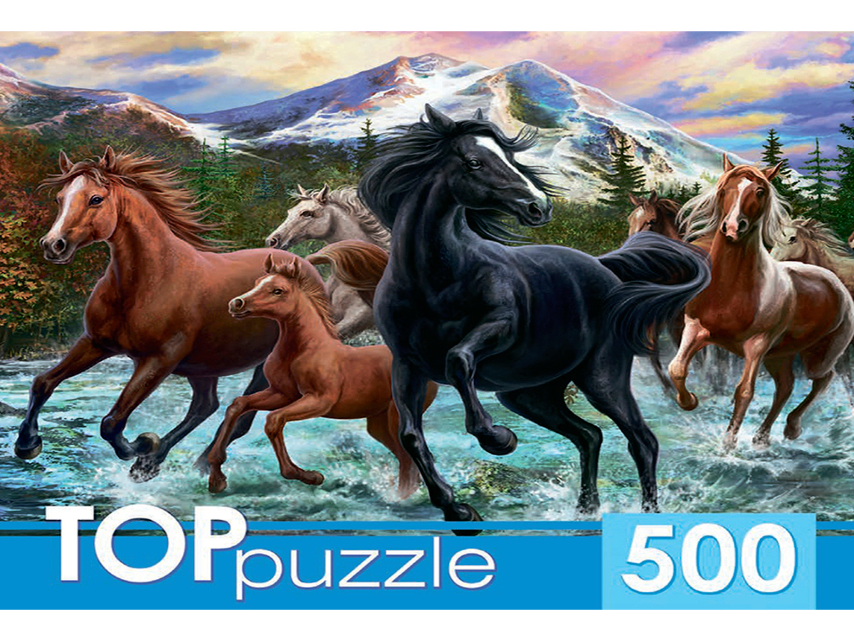 ПАЗЛЫ 500 элементов. Табун лошадей в горах, ХТП500-6812