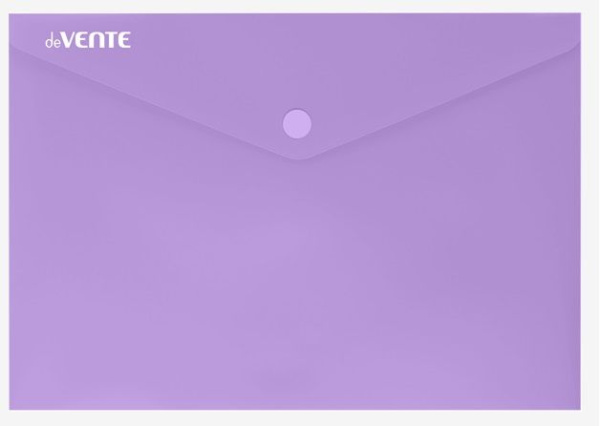 Папка конверт на кнопке 'deVENTE.Pastel', А4 , (330х235 мм),180 мкм, сиреневый цвет, 3079327