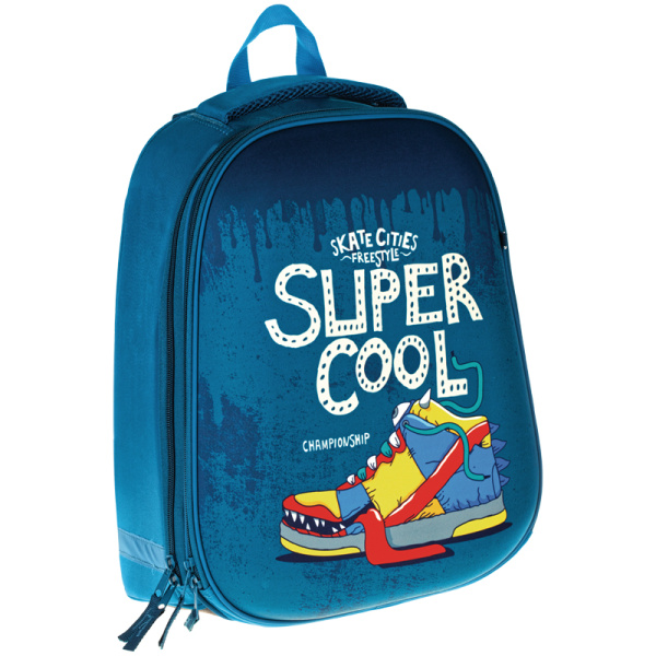 Ранец ArtSpace Happy School 'Super Cool' 39~30~18 см., 2 отд., 1 карман, анатом. спинка, Uni_17630