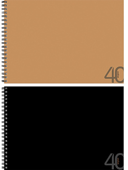 Альбом для рисования А4 40л. КЛАССИКА ОДНОТОННАЯ - 22, 2 диз. в сп., гребень, офсет, А40-0216