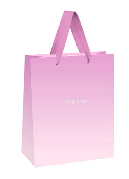 Пакет подарочный 18х23х10 см, MESHU For you, Pink, фольга, матовая ламинация, MS_66146      
