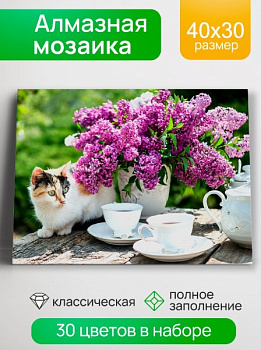 Алмазная мозаика 30х40 см, Завтрак в саду, 30 цв, НД-0422