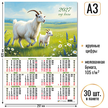Календарь листовой А3 2027, Символ года, 10115