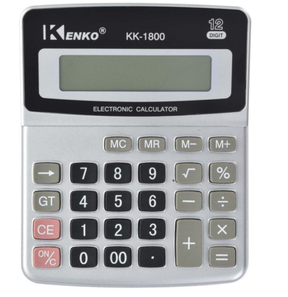 Калькулятор 'Kenko' 12 разрядный 13,5 х 10,5, КК-1800